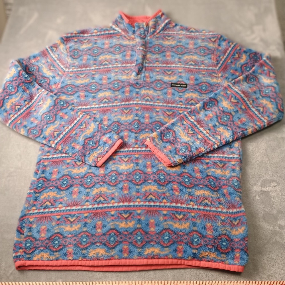 Southern Marsh Jacket Womens Large Blue Fleece 1/4‎ Zip Southwestern Pullover